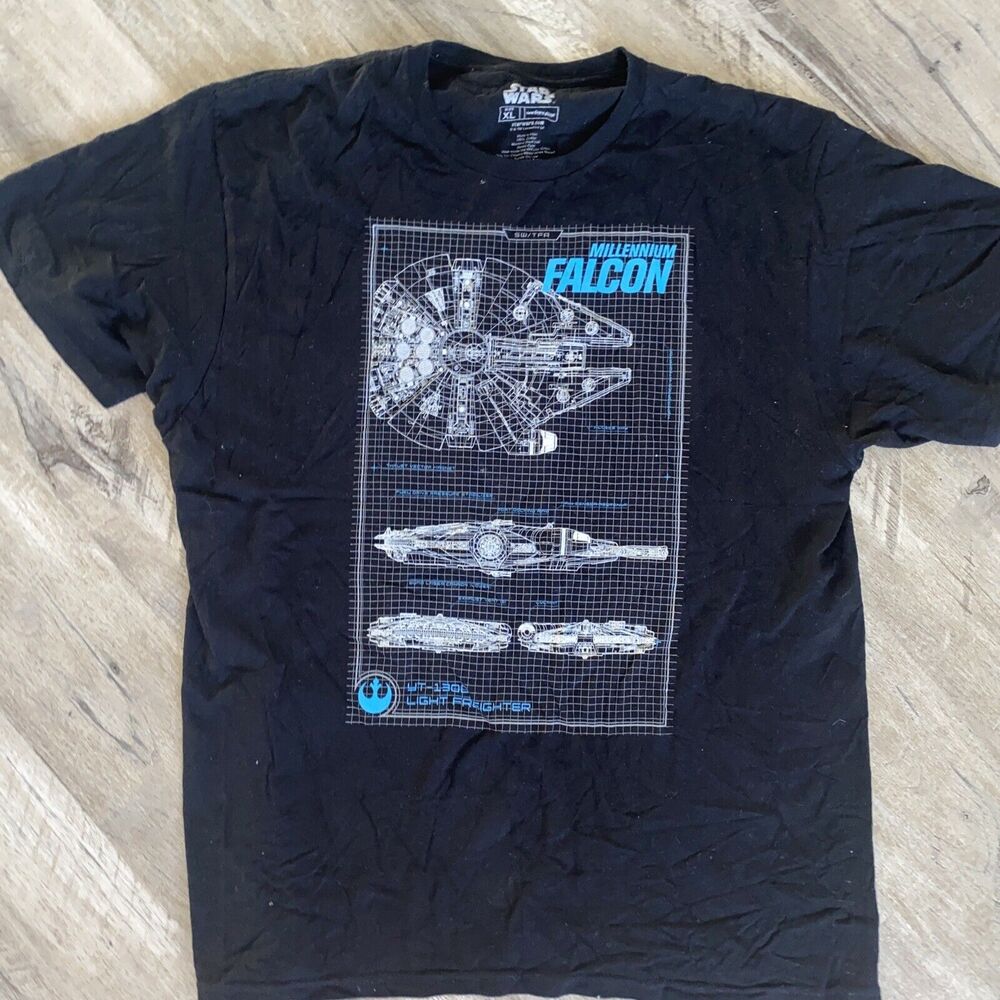 Star Wars Millennium Falcon Black T Shirt XL